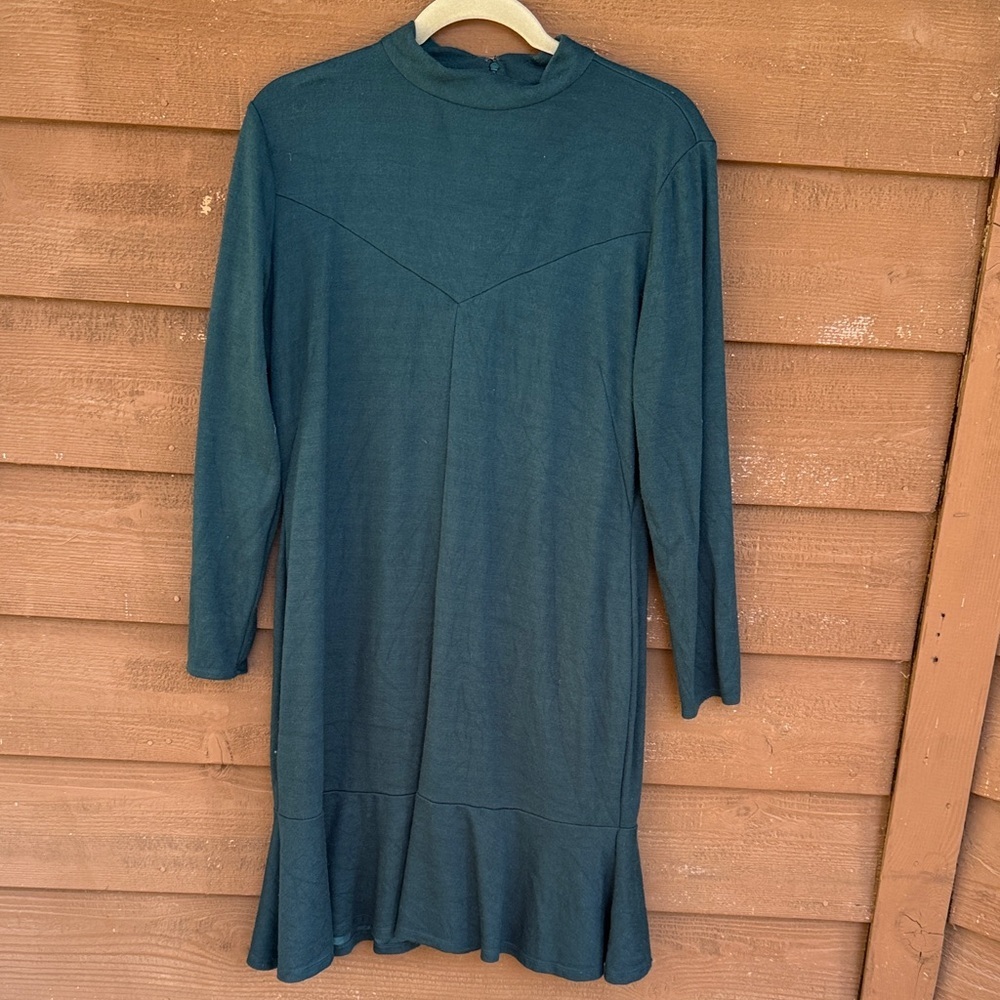 Ann Taylor Deep Teal Long Sleeve Dress